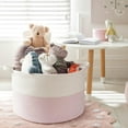 thumbnail image 4 of ZFITEI Woven Rope Cotton Blanket Basket, Pink Storage Basket, 4 of 6