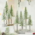 thumbnail image 2 of Selrti Mini Christmas Tree Artificial Bottle Brush Tree with Wooden Base Small Snow Frost Flocked Pine Tree for Winter Tabletop Home Decor, 2 of 8