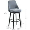 thumbnail image 3 of HOMCOM Bar Height Bar Stools Set of 2 360° Swivel Barstools with Legs, Grey, 3 of 10
