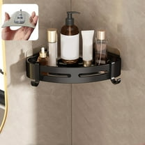 HongHeng Clearance Under $2.00 Bath Corner Shower Shelves Adhesive Caddy Wall Mounted No Drilling Racks Shower Organizer Basket Aluminum Storage for Bathroom Kitchen