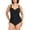Black, variant on Ocean Blue Women's Plus Size Ruched One Piece Bathing Suits Adjustable Straps Tummy Control 1 Piece Swimsuit Color Block Retro Swimwear for Women