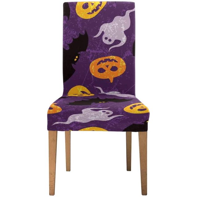 Funda elástica para silla ABPHQTO Murciélago de Halloween Fantasmas Calabaza Juego de 1