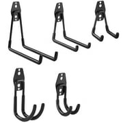 5pcs heavy metal hook black (large, medium and small square hooks, one large and one curved hook)