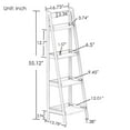 thumbnail image 6 of 4-Tier Ladder Bookshelf with Solid Bamboo Wood Multifunctional Display Bookcase Ladder Shelf freestanding for Home Office White Shelf, 6 of 6