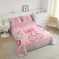 thumbnail image 3 of Pink Disco Ball Bedding Set King Size Pink Bow Comforter Set Romantic Pink Balloons Bedding, Cute Preppy Cowgirl Decor Duvet Insert for Bedroom, 1 Comforter 2 Pillowcases, 3 of 6