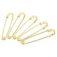 thumbnail image 1 of Uxcell Safety Pins 3.5 Inch Large Metal Sewing Pins Gold Tone 10Pcs, 1 of 5
