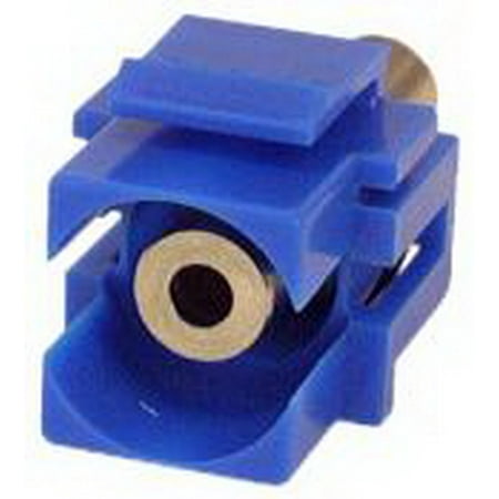 Keystone Phone - IEC RM35-BU 3.5 mm Stereo Phone Female to Female Flush Mount Keystone Connector Plate Insert Blue