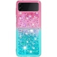 thumbnail image 2 of Clear Case for Samsung Galaxy Z Flip4 5G, Bling Gradient Quicksand Glitter Soft TPU Bumper Shockproof Phone Case Cover for Samsung Galaxy Z Flip 4 JB Powder Blue, 2 of 14