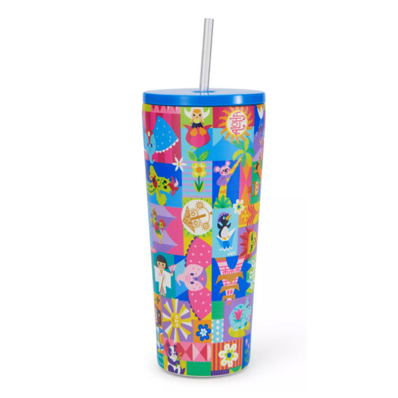 Disney Parks it's a small world Stainless Steel Tumbler with Straw New With Tag