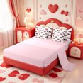 thumbnail image 3 of Manfei Red Bow Knot 7-Piece Twin Bedding,Leopard Print Bowtie Bedding Comforter Set,Pink Reversible, 3 of 7