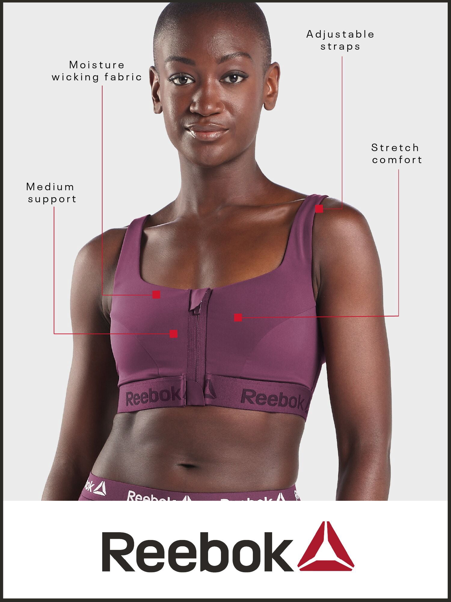 Reebok Women’s Pro-Series High Impact Sports Bra, Size S - 3XL