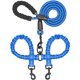 thumbnail image 1 of iYoShop Correa doble para perro Correa doble para perro giratoria 360, correa para caminar sin enredos, amortiguador elástico para dos perros, azul real, grande (25-150 lbs), 1 of 1