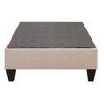 thumbnail image 3 of Bowery Hill Transitional Faux Leather Fabric Twin Platform Bed in Natural, 3 of 10