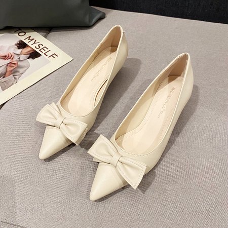 

French White High Heels Women‘s Stiletto Heel Pointed Spring/Summer New Style Girly Elegant Not Tired Feet Middle Heel Single-layer Shoes