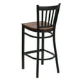 thumbnail image 5 of Flash Furniture 2 Pk. HERCULES Series Black Vertical Back Metal Restaurant Barstool - Cherry Wood Seat, 5 of 8