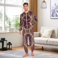 thumbnail image 6 of FORMRS Onesies Pajama for Adults Unisex Hoodie Winter Jumpsuit One Piece Sleepwear, Sizes S-2XL, Gold Abstract Pattern, 6 of 7