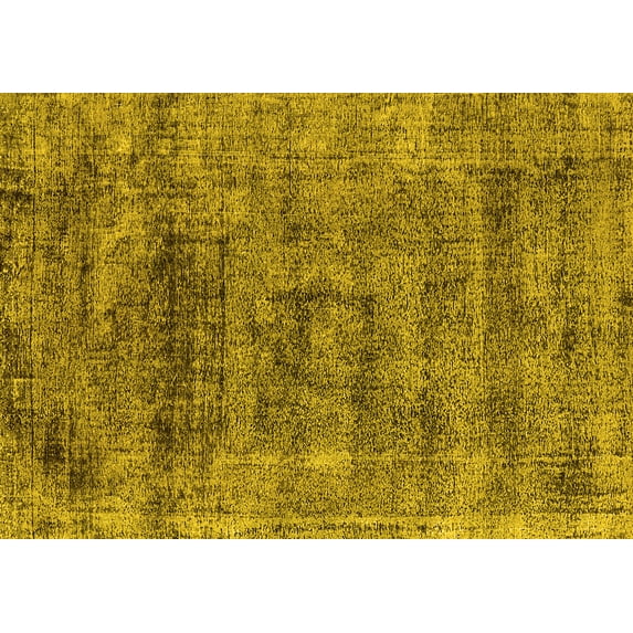 Ahgly Company Indoor Rectangle Oriental Yellow Industrial Area Rugs, 7' x 9'