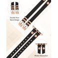 thumbnail image 2 of Wearlizer Leather Bands Compatible with Apple Watch Band 38mm 40mm 41mm 42mm 44mm 45mm 49mm(Ultra) Women, Double-Row Design with Rivets Decoration Stylish Strap for iWatch Series 8 SE 7 6 5 4 3, 2 of 6