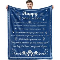 1 year sober gifts for Women and Men, 1 year sobriety gifts for men, Sobriety Gifts for Women Men, AA Recovery Gifts Sobriety for Women 60"x 50" Blanket, Best Sobriety Gifts, Sober Gifts for Women