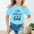 thumbnail image 2 of Kids Shirts For Girls Letter Short Sleeve Shirts For Girls Loose Soft Summer Clothing Shirts For Girls 2-4 Years Cute&nbsp;Girl&nbsp;Clothing, 2 of 4