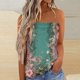 thumbnail image 2 of Las mujeres camisetas sin mangas Camiseta sin mangas Bandeau sin tirantes a juego de colores para mujer, camiseta cómoda sin mangas para vacaciones de verano, camiseta holgada para vacaciones, (AG, S), 2 of 5