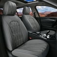 thumbnail image 3 of Coverado Seat Covers for Cars, Gray Premium Leather with Embossed Pattern, Universal Fit Most Sedan SUV Trucks-Front&Back Seats, 3 of 9