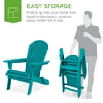 thumbnail image 3 of Best Choice Products Folding Adirondack Chair Outdoor, Wooden Accent Lounge Furniture w/ 350lb Capacity - Peacock Blue, 3 of 7