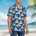 thumbnail image 5 of Xecao Snow Penguin print Hawaiian shirt - a stylish short-sleeve button-down for men, perfect for casual beach and tropical outings., 5 of 9
