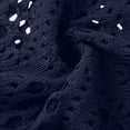 thumbnail image 7 of Fewfanhot Women Crochet Hollow‑Out V‑Neck 3/4 Sleeve Top, Loose Knit Casual Pullover Blouse for Ladies, 7 of 7