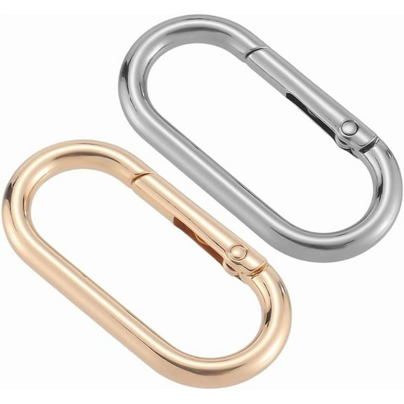 1 Box 6Pcs Keychain Clip Oval Spring Key Rings Bulk Alloy Metal Gold Silver Large Heavy Duty Buckle Snap Hook Clasps Carabiner for Purse Keychain Handbags Jewelry Making DIY Crafts Beginner Colorful