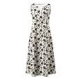 thumbnail image 4 of Erwazi Women's Summer Floral Print Dresses Sleeveless Tank V Neck Knee Length Casual Dress, 4 of 5