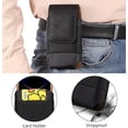 thumbnail image 3 of Leather Phone Holster for iPhone 13/12 Mini,11 Pro,Xs,X,8,7,6,5 with Slim Case,for Galaxy S10e,S7,S6 Edge,S6/5,J3,A40,A5 Belt Clip Carry Case[Magnetic][Card Holder], 3 of 9