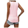 thumbnail image 2 of Fashion Button Embroidered Eyelet Tank Top Women Summer Tops Casual Country V Neck Tee Shirts Sleeveless Loose Blouse Pink S, 2 of 9