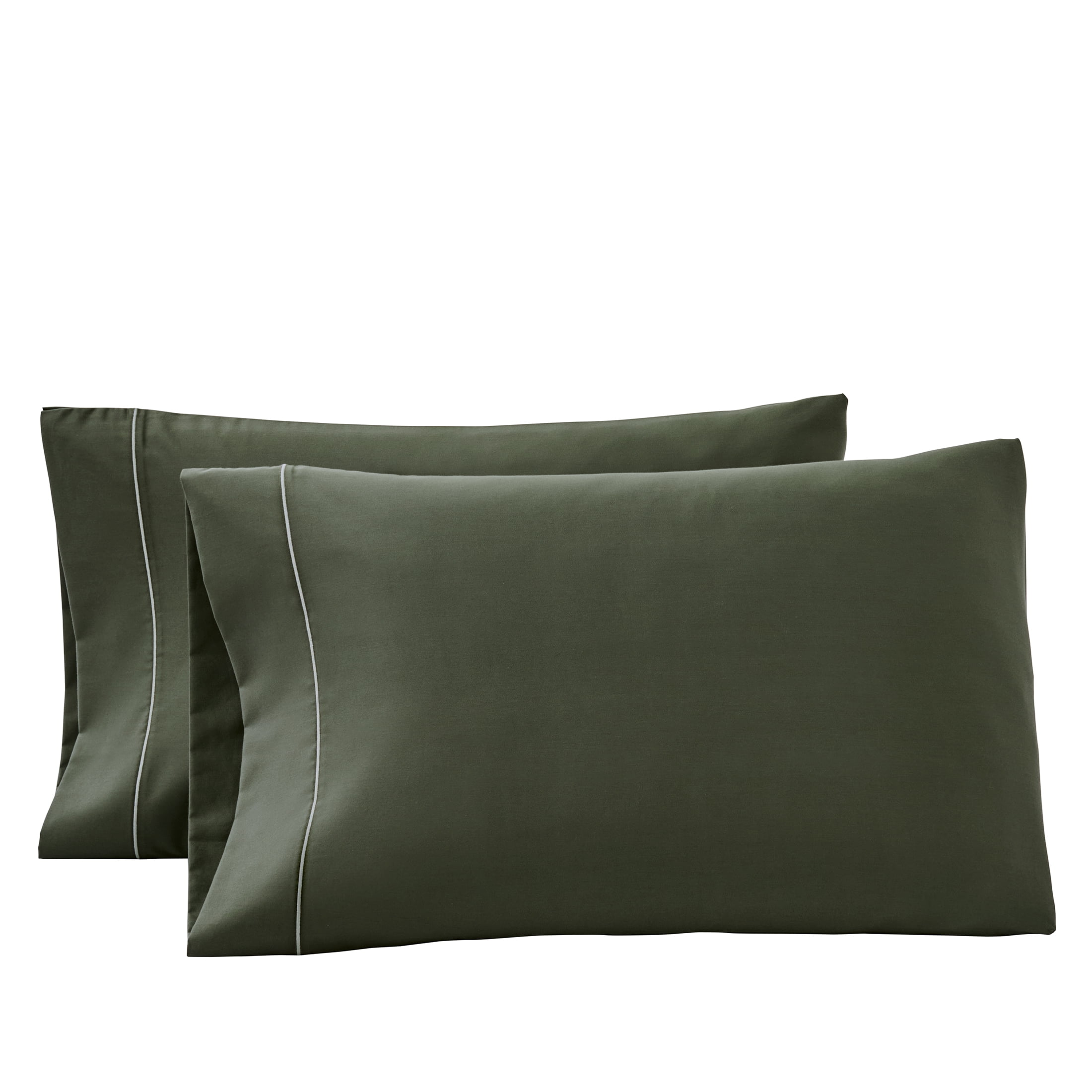 Better Homes & Gardens 2-Piece 300 Thread Count Green Ash Cotton Sateen Pillowcase Set, Standard/Queen