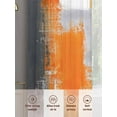 thumbnail image 6 of Orange Grey Sheer Curtains 108 Inches Long 2 Panels Graffiti Abstract Color Block Mottled Texture Light Filtering Semi Sheer Window Curtains Drapes for Bedroom Living Room 52"x108", 6 of 7