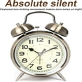 thumbnail image 2 of DESIGNICE Super Loud Alarm Clock for Heavy Sleepers Adults,Twin Bell Retro 4 Inch Silent Non Ticking Quartz with Backlight,Alarm Clocks for Bedrooms,Bedside,Study Room (Bronze), 2 of 7