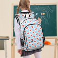thumbnail image 7 of FORMRS Unisex School Backpack 17" Student Travel Bag with Laptop Compartment, Light Blue Checkered Heart, 7 of 7