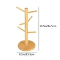 thumbnail image 3 of Solid Wood Mug Display Stand - Countertop Cup Holder Organizer with 8 Hooks Kitchen Coffee Station Storage Space Saving Solution(Khaki), 3 of 8