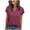 Wine, variant on Turilly Trendy Solid V Neck T-Shirt for Women Women's Relaxed Fit Short Sleeve Soft Fabric Casual Daily Top