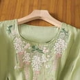 thumbnail image 7 of Lpmadey Boho Tops for Women Retro 3/4 Sleeve Embroidered Flowy Lightweight Cotton Linen Top Peasant Blouse, 7 of 7