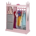 thumbnail image 5 of SalonMore Kids Dress up Storage with Mirror and Storage Bin,Kids Armoire Dresser with 2 drawers, Costume Closet for Kids, Pretend Storage Closet for Child,Costume Storage Dresser Pink, 5 of 7