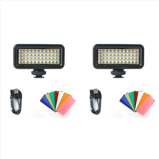2X Luz de Buceo Impermeable, Lámpara Subacuática, Iluminación de Fotografía para Cámara de Acción de Teléfono Móvil
