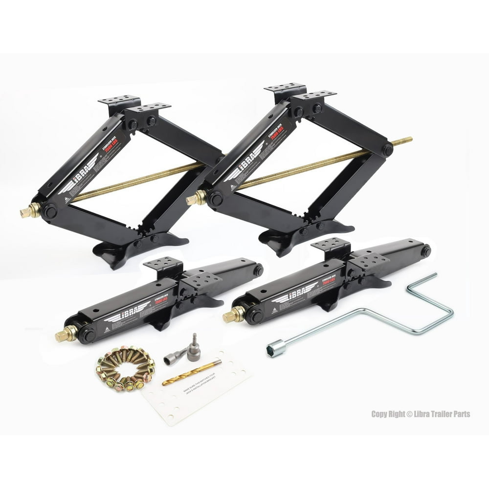 Set of 4 7500 lb Heavy Duty 24" RV Trailer Stabilizer Leveling Scissor