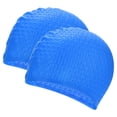 thumbnail image 1 of Uxcell Gorro de Natación de Silicona en Forma de Lágrima, Paquete de 2 para Mujeres y Hombres, Sombrero de Natación Impermeable Antideslizante [Azul Oscuro], 1 of 6