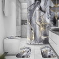 thumbnail image 3 of Black Gray Gold Marble Bathroom Sets with Rugs for Bathroom Decor, 72x72 Inches Gold Shower Curtain with Non-Slip Rugs and Accessories, Waterproof Machine Washable Bath Curtain, 3 of 4