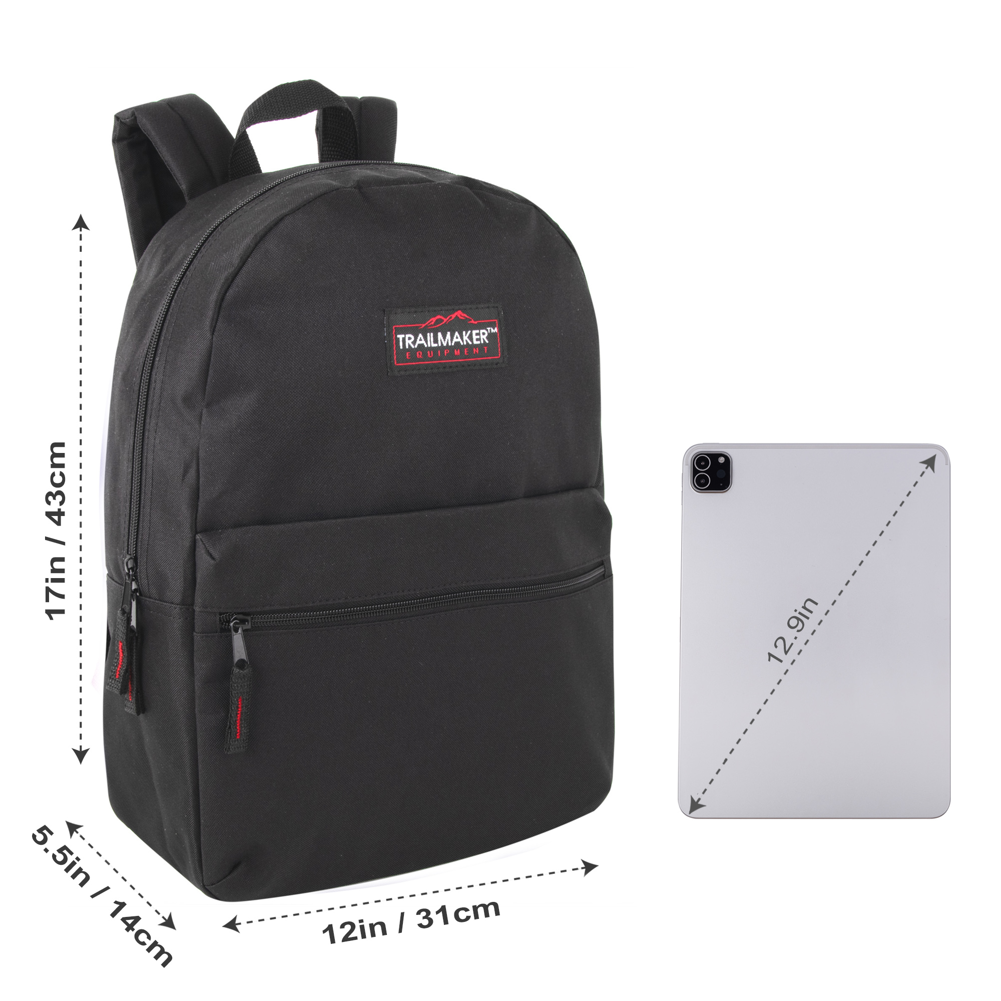 Trailmaker Classic Solid Color 17 Inch Backpack photo 2