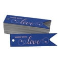 thumbnail image 1 of Inkdotpot Pack Of 50 Made With Love Text Favor Paper Tags Craft Real Rose Gold Foil Hang Tags, 1 of 1