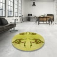 thumbnail image 4 of Ahgly Company Tapis d'Intérieur Lavables en Machine Rectangle Transitionnel Jaune Banane, 4' x 6', 4 of 7