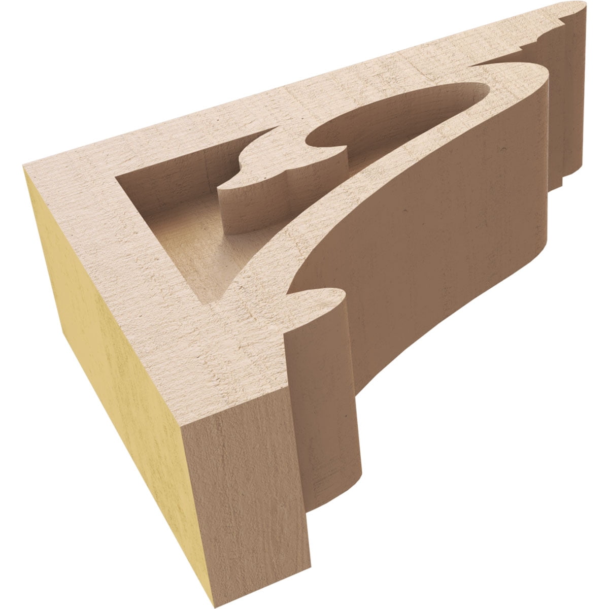 2"W x 6"D x 4"H Classic Mayflower Rough Cedar Woodgrain TimberThane Corbel, Primed Tan