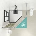 thumbnail image 3 of Misounda Corner Curved Shower Curtain Rod Rustproof Expandable Metal Adjustable Shower Rod 39.3"-43.3"inch Telescoping Design Exquisite Customizable for Bathroom,Need To Drill, 3 of 7